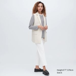 Smart Ankle Pants (2-Way Stretch). White.